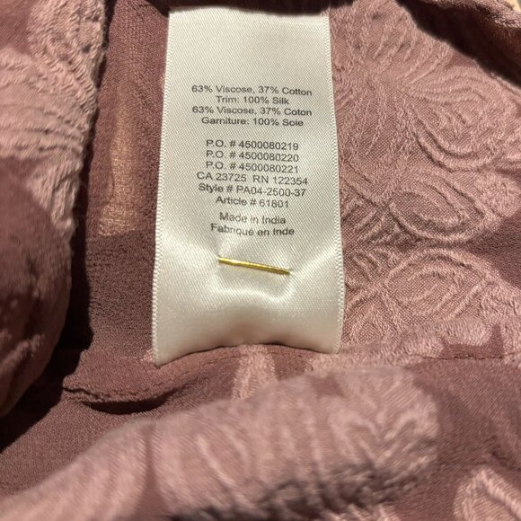 Wilfred Aritzia Lourdes Floral Embroidered Long Sleeve  Mauve Blouse Size M - Picture 10 of 10
